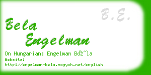 bela engelman business card